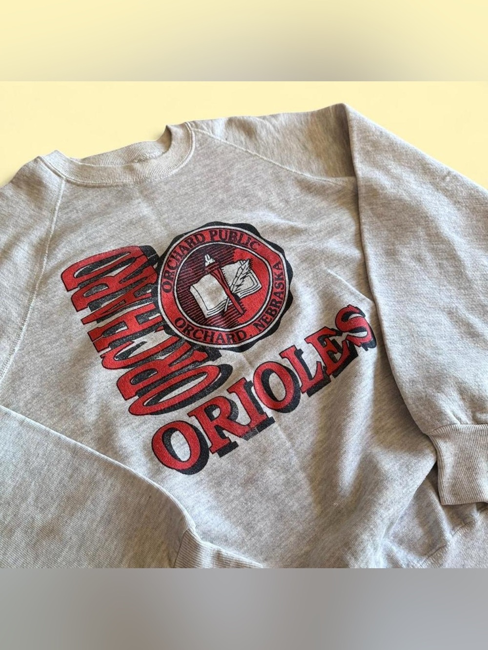 Vintage 80s Nebraska Orchard Orioles Sweatshirt Gray Graphic Men’s XL USA